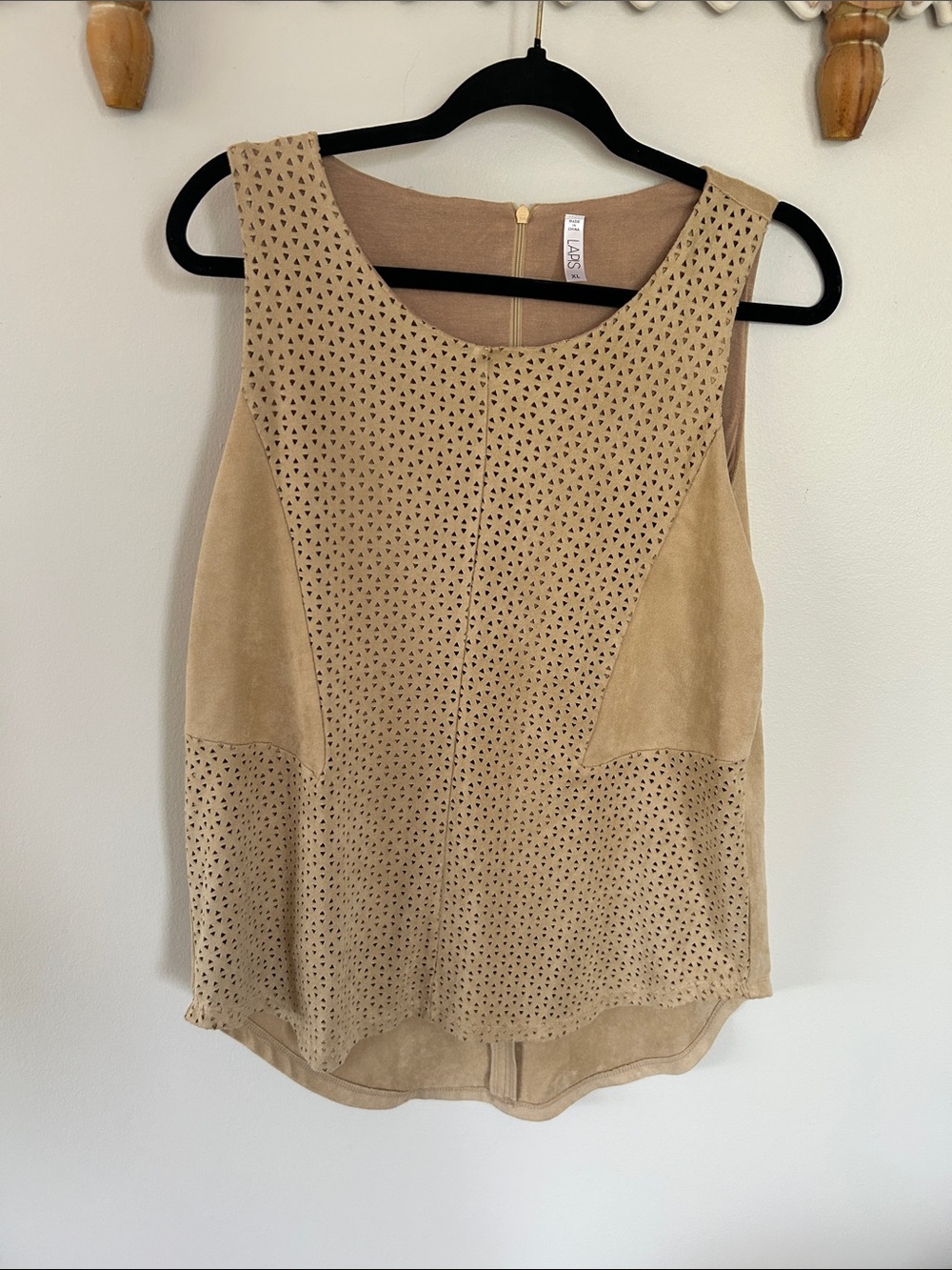 Lapis Suede Look Tailored Sleeveless Blouse